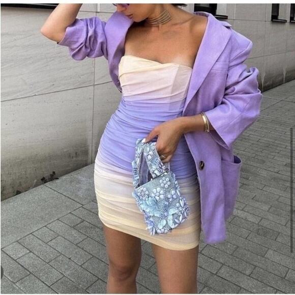 Zara STRAPLESS TULLE DRESS Size Extra Large XL - Picture 14 of 16